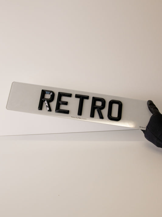 Retro Bevel Number Plates