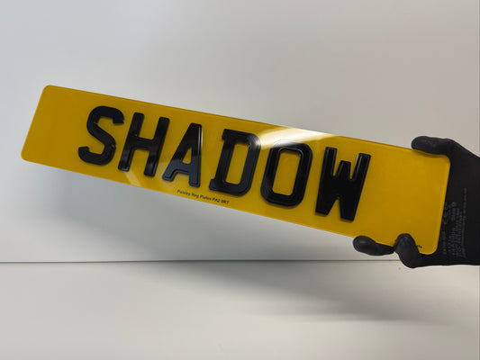 Shadow gloss/gloss 4D Number Plates