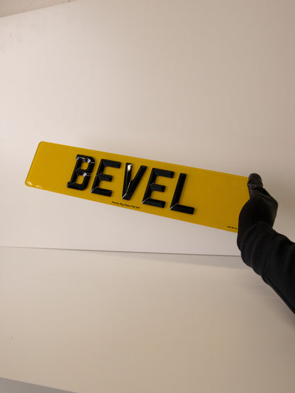 Retro Bevel Number Plates