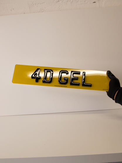 Premium Number Plates 4D Gel (5mm + Gel)