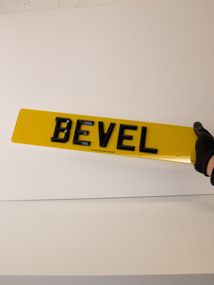 Retro Bevel Number Plates