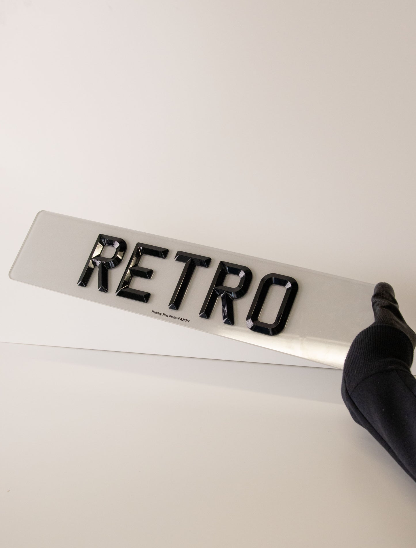 Retro Bevel Number Plates