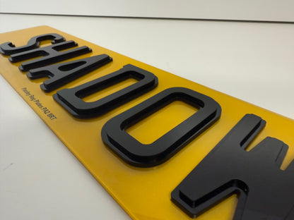 Shadow gloss/gloss 4D Number Plates