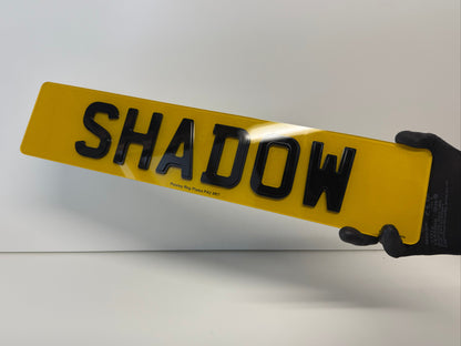 Shadow gloss/gloss 4D Number Plates